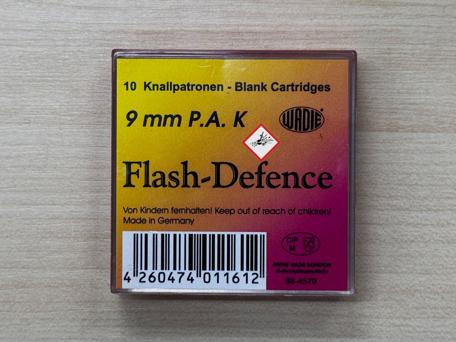 Wadie knalpatronen kaliber 9mm P.A.K Flash Defense