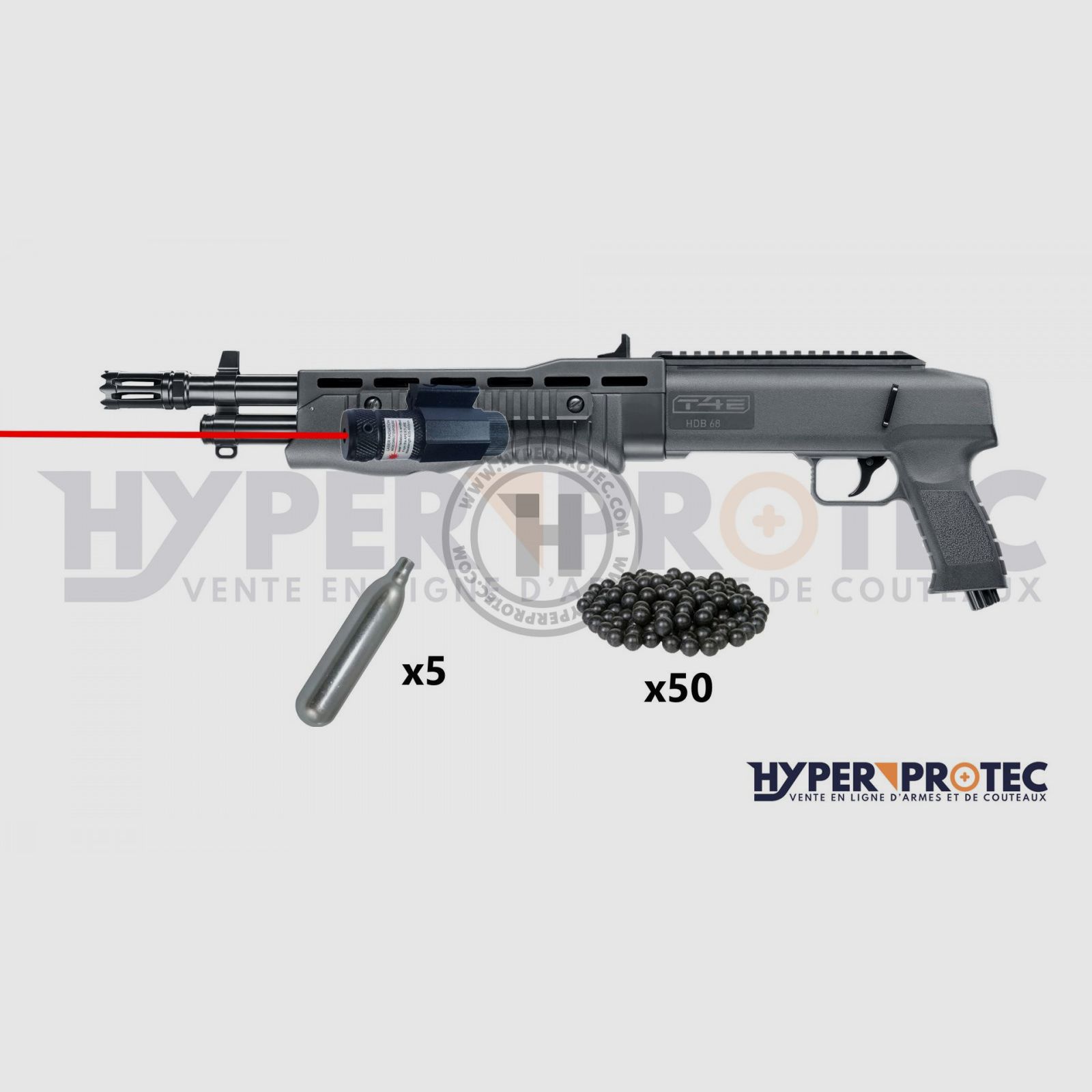 Pack Flinte Gummigeschoss T4E TB68 Gen 2, Bild 2 von 5