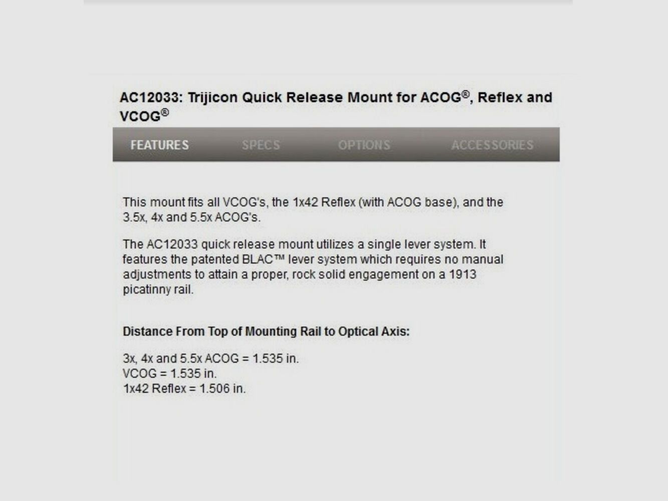 Trijicon Schnellspannmontage ACOG-VCOG