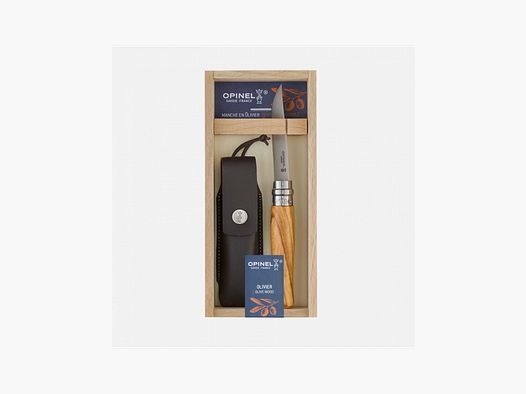 FALTMESSER OPINEL N°8 INOX OLIVE IM GESCHENKSET