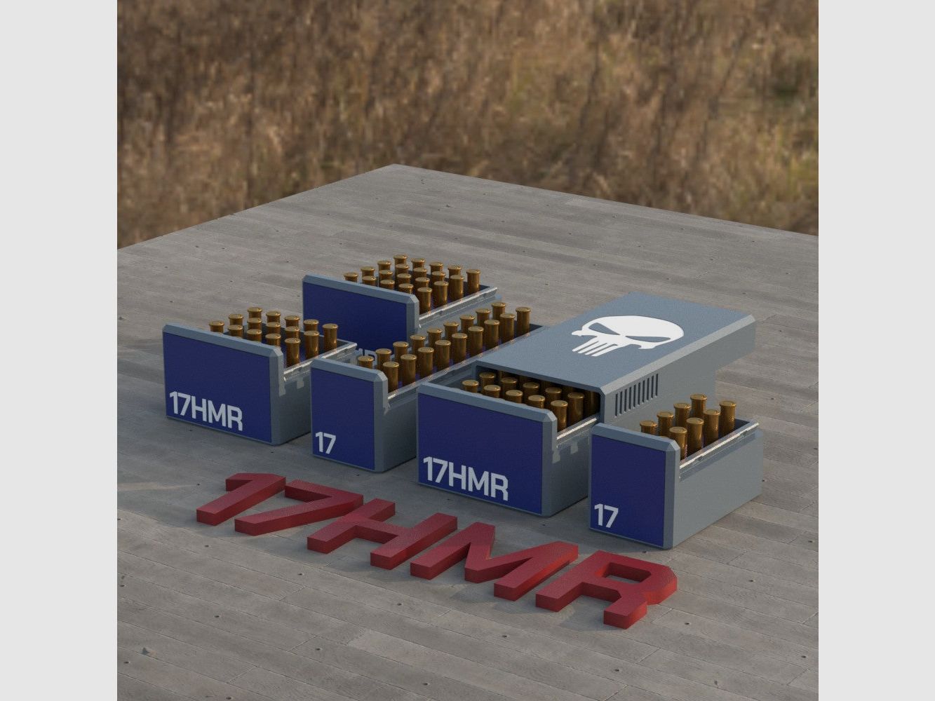 Caja de municiones Filamelt / Ammo .17 HMR - caja de cartuchos para 50 disparos, fabricada en Alemania