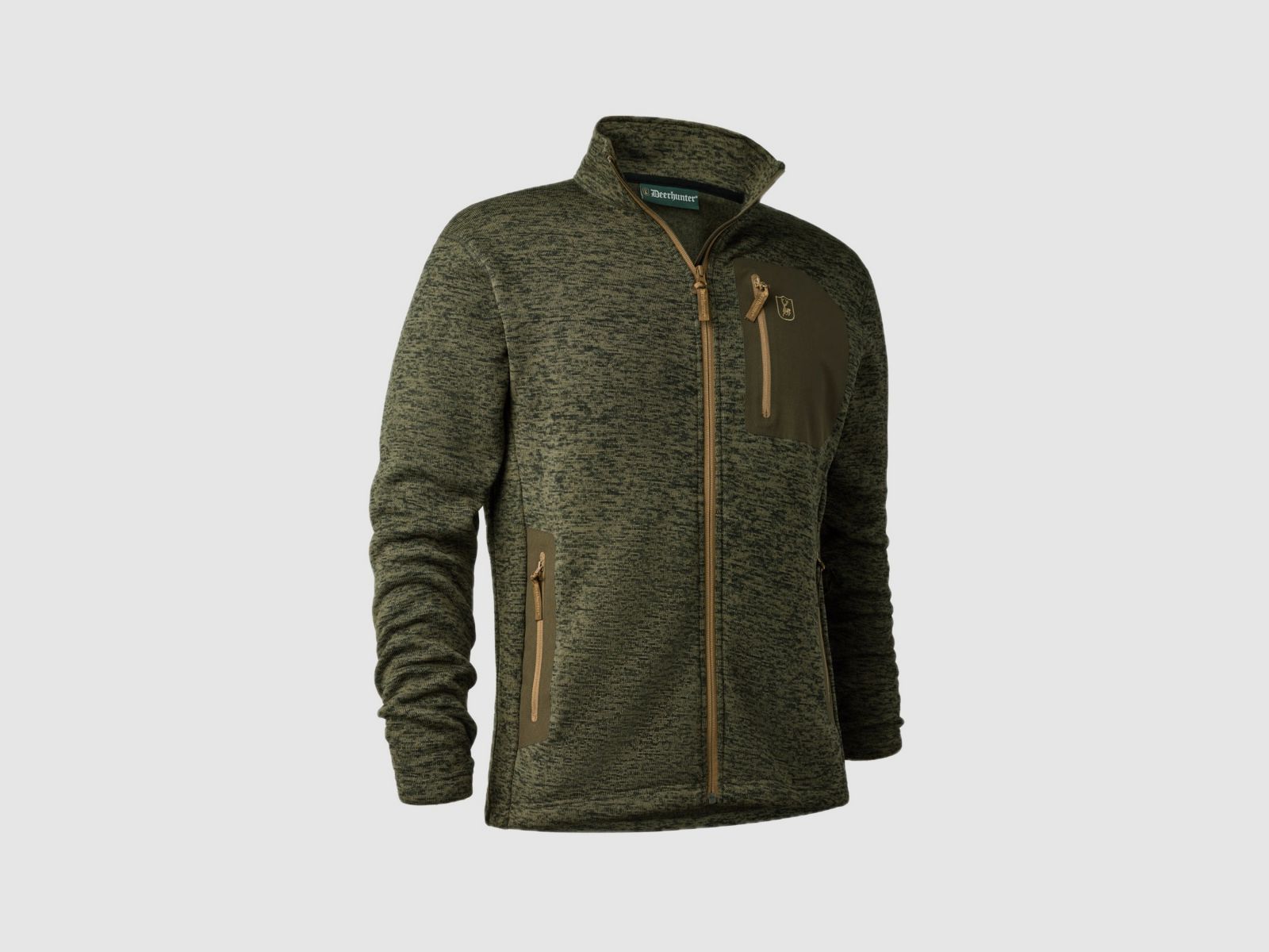 DEERHUNTER Sarek Strickjacke Olive Night melange
