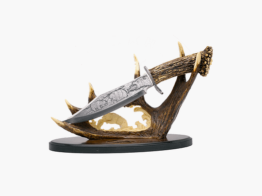 COLTELLO CON BASE DECORATIVA CORNO DI CERVO (BEAR)