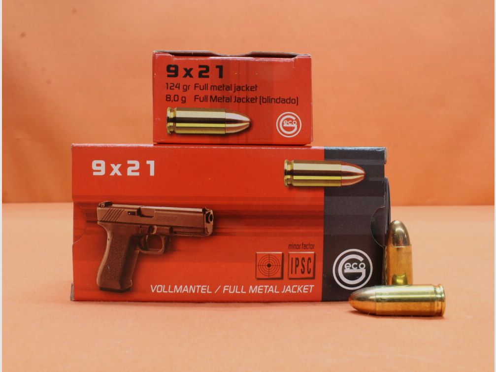 GECO Patrone 9x21IMI GECO 124grs FMJ (2317509) VE 50 Patronen/ 8,0g Vollmantel