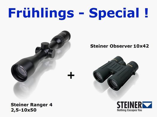 AKTIONS - Paket Nr. 2 - Steiner Ranger 4 2,5-10x50 + Observer 10x42