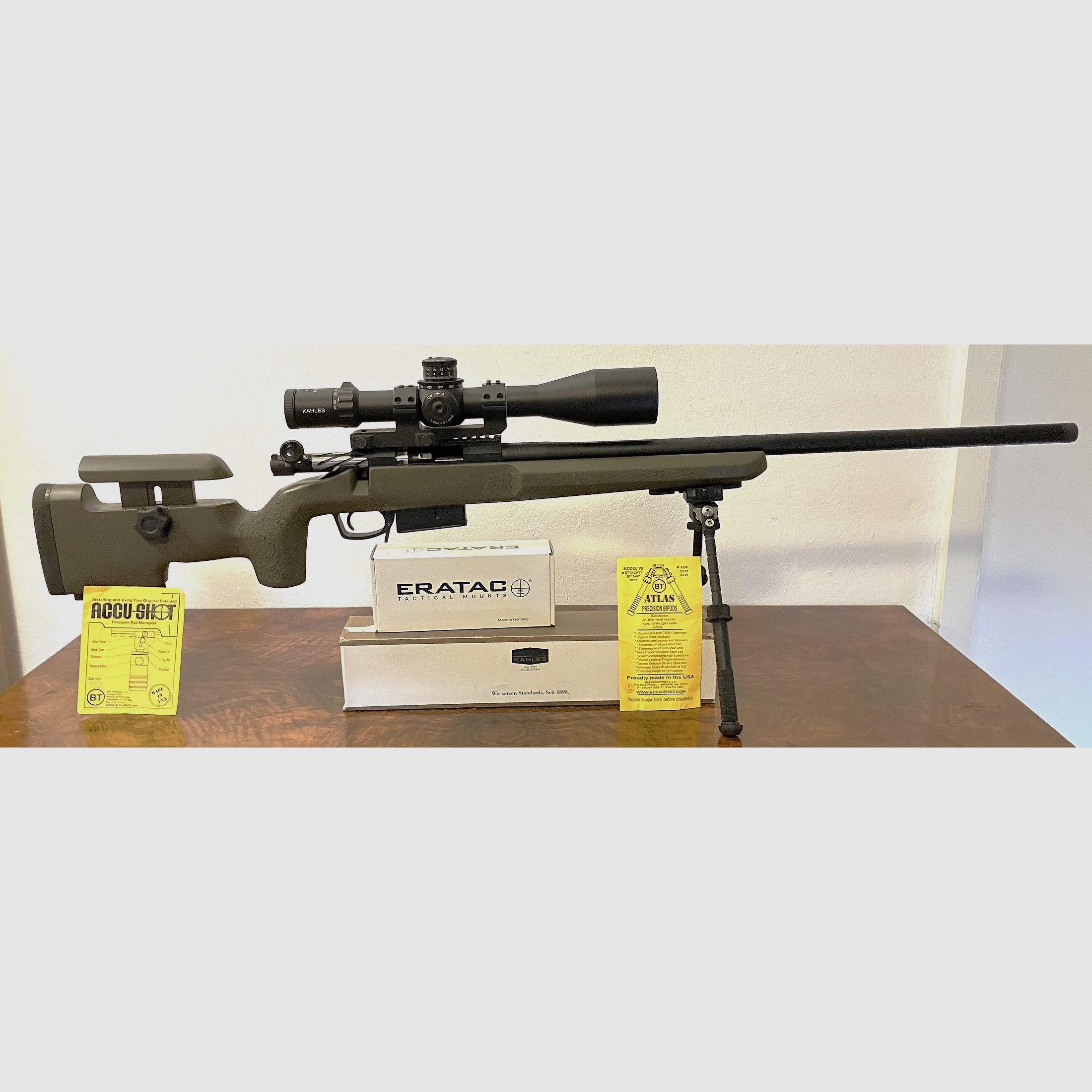 PSG Walküre in .308 Win inklusive Zielfernrohr Kahles 624i 6-24x56 und Zubehör.