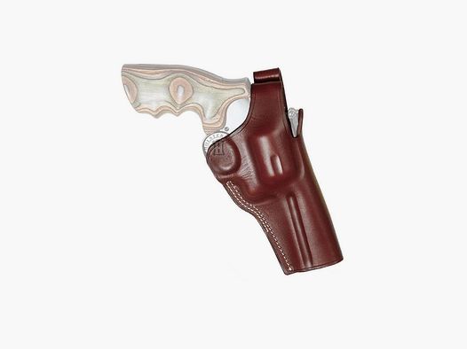 Gürtelholster OFFICER "Cross Draw" 7" N-Frame S&W M&amp;P R8/27/29/327/329/57/625/629,Taurus 17/44/425/97/990/991/992-Rechtshänder-Braun