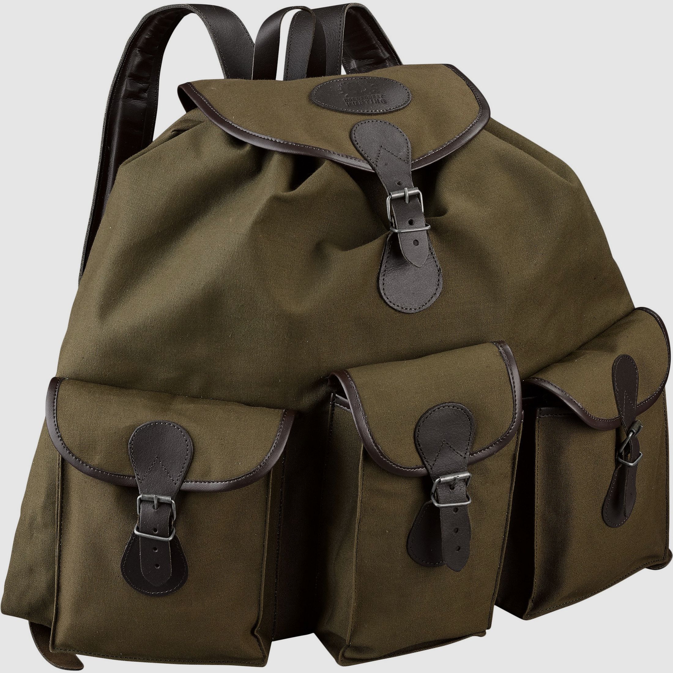 Nordforest Hunting Leinenrucksack mit Lederapplikationen