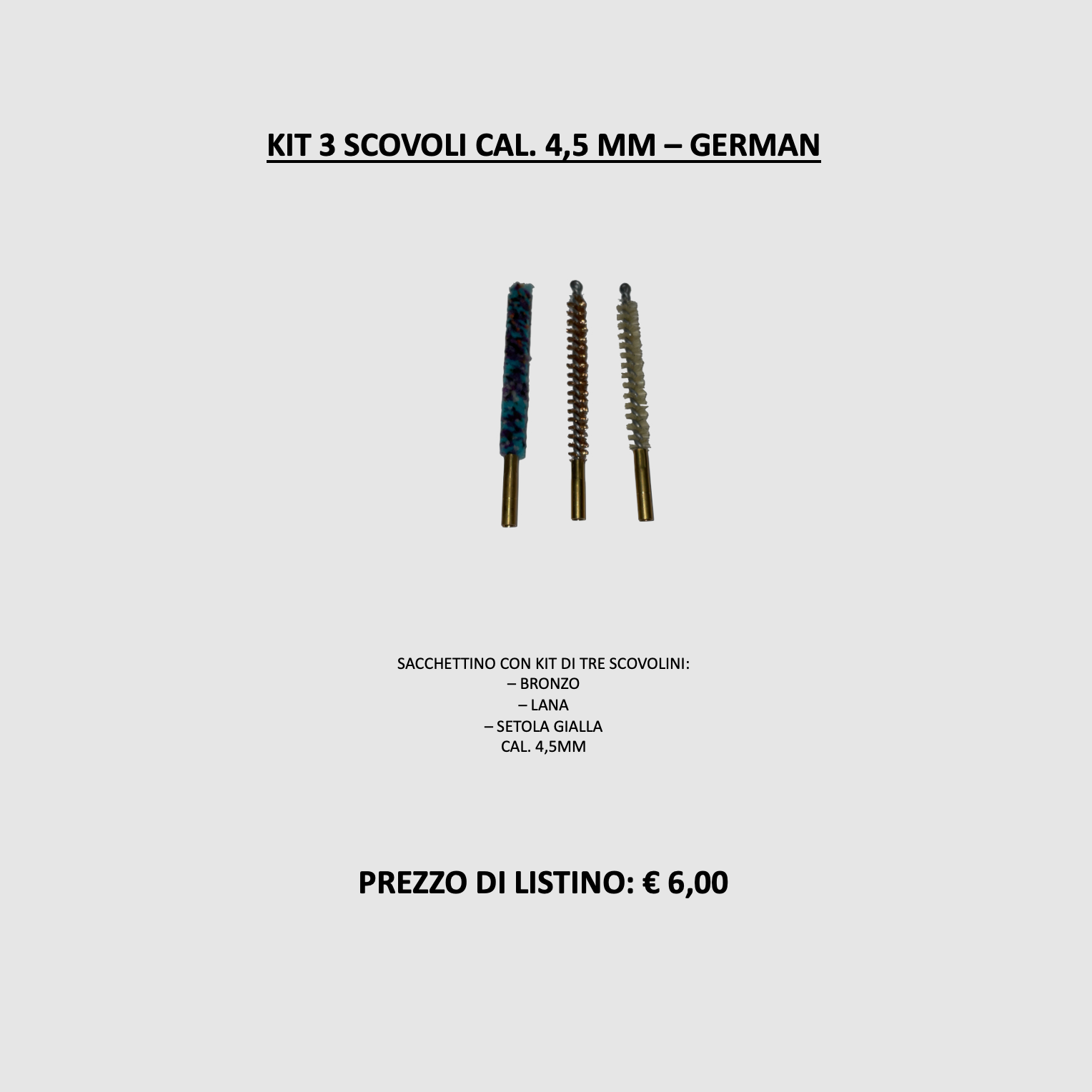 ALEMÁN – KIT DE 3 CEPILLOS DE LIMPIEZA CALIBRE 4,5MM, imagen 2 de 2