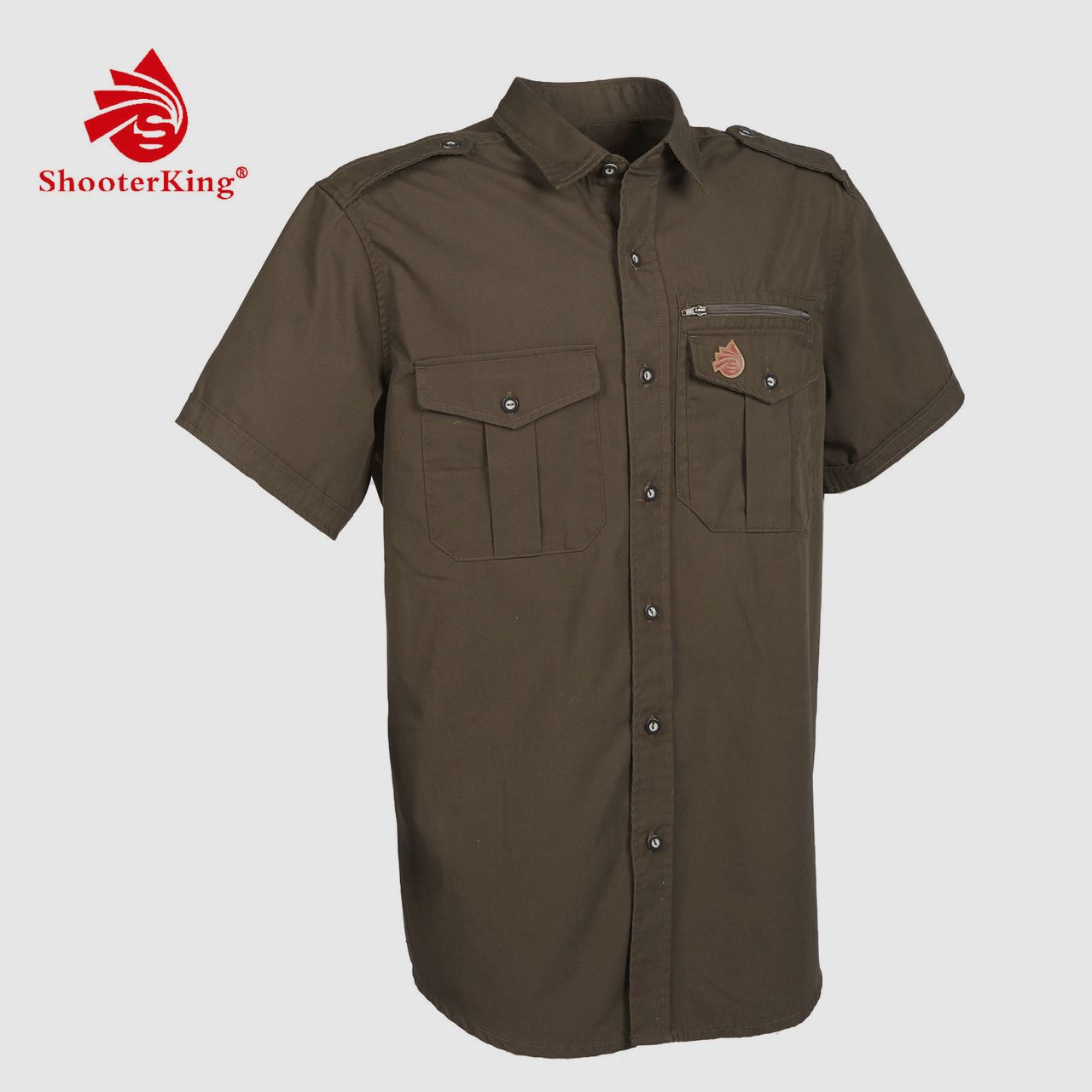 ShooterKing Chemise femme à manches courtes marron
