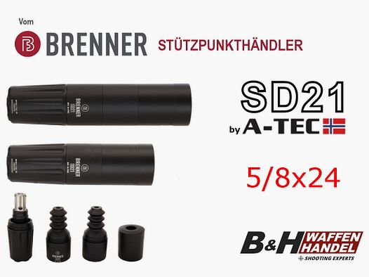 Brenner SD21 silencer 5/8x24 by A-TEC