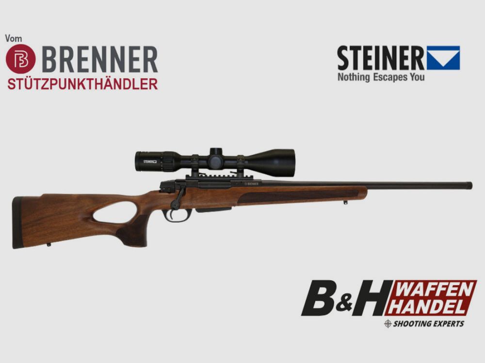 Brenner Komplettpaket: Brenner BR20 Lochschaft mit Steiner Ranger 3-12x56 BR-20