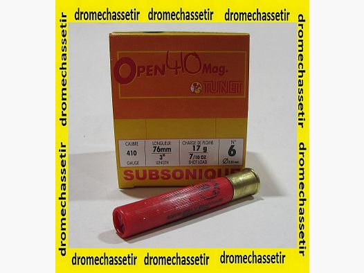 Box mit 25 Patronen Kal. 410 Tunet subsonisch Schrot 6