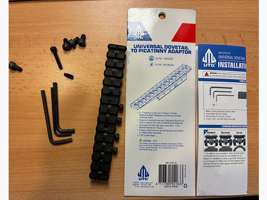 Adaptateur UTG Low Profile de Dovetail à rails Picatinny/Weaver MNT-DTW145