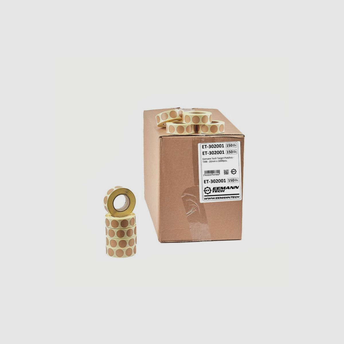 Eemann Tech PACK: Eemann Tech Zielaufkleber - TAN - 20mm x 1000 Stück. (150 Stück.) (ET-302001), Bild 1 von 3