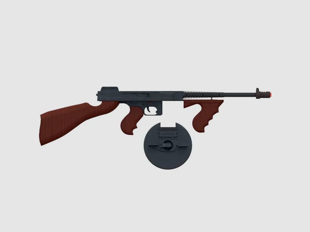 Gangster-Maschinengewehr Kind Metall Holzschaft Stil 1930, Bild 1 von 5