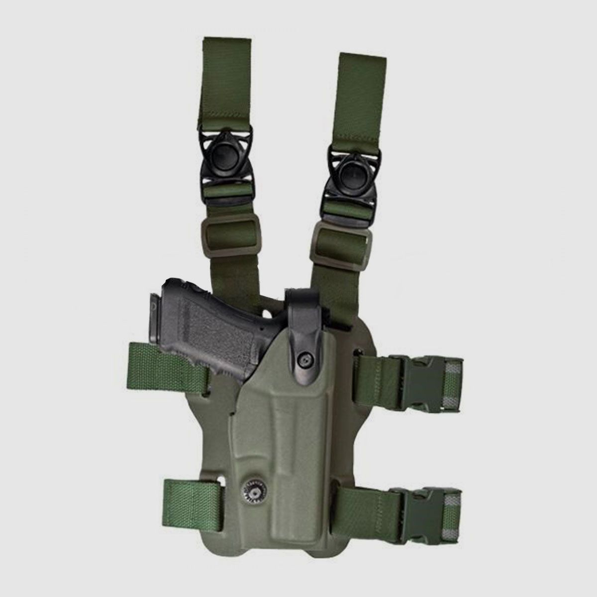 VEGA HOLSTER – FONDINA COSCIALE IN POLIMERO CON SISTEMA DI SICUREZZA SUPERIORE DOPPIE FASCE REGOLABILI IN NASTRO PER BERETTA PX4 (VERDE), immagine 1 di 2