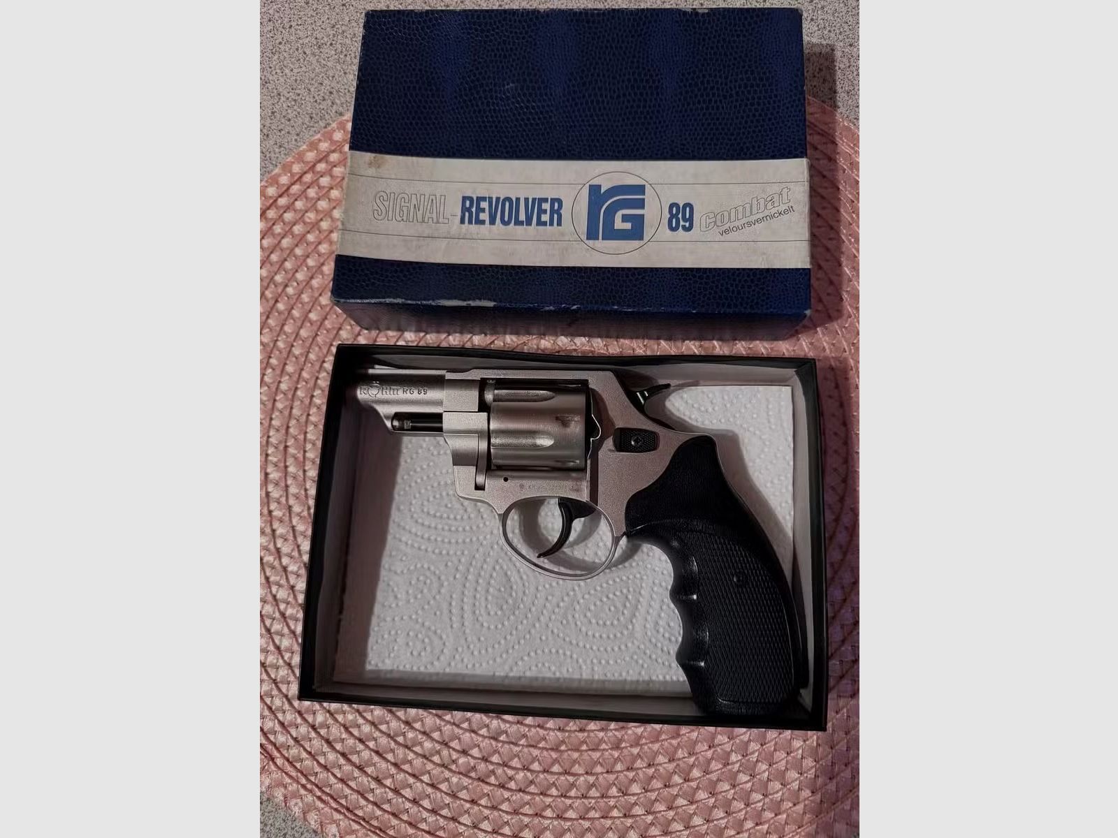 Röhm Gasrevolver (SRS) RG 89 Nickel Kal.9mm R Compatgriff