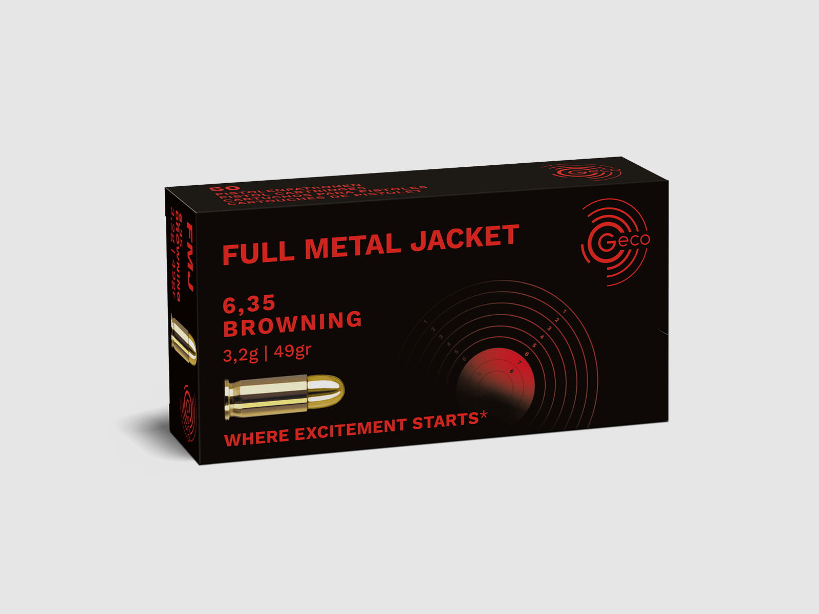 Geco 6.35 mm Browning FMJ 49gr/3.2g