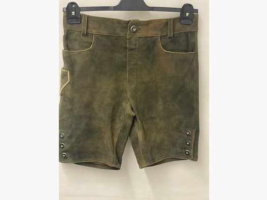 Short men's leather trousers