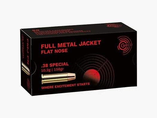 GECO 1000 Stück GECO .38 Special Vollmantel Flachkopf 10,2g/158grs.