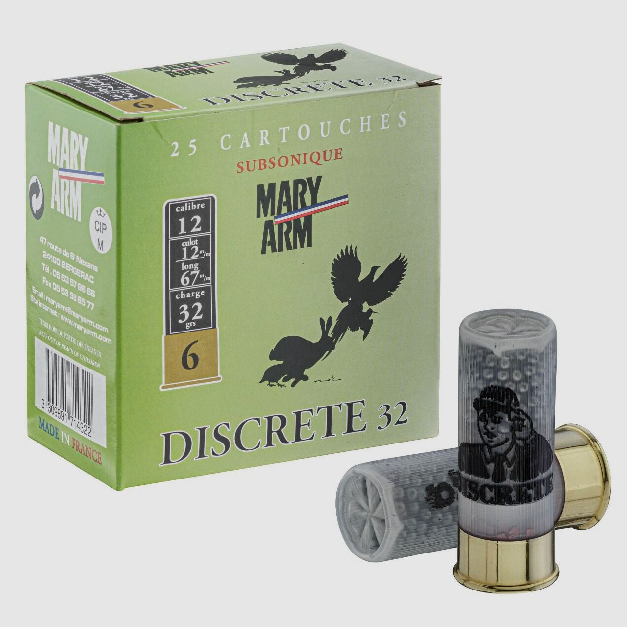 Cartucce Mary Arm Discreet 32 Subsoniche Calibro 12/67, immagine 2 di 6