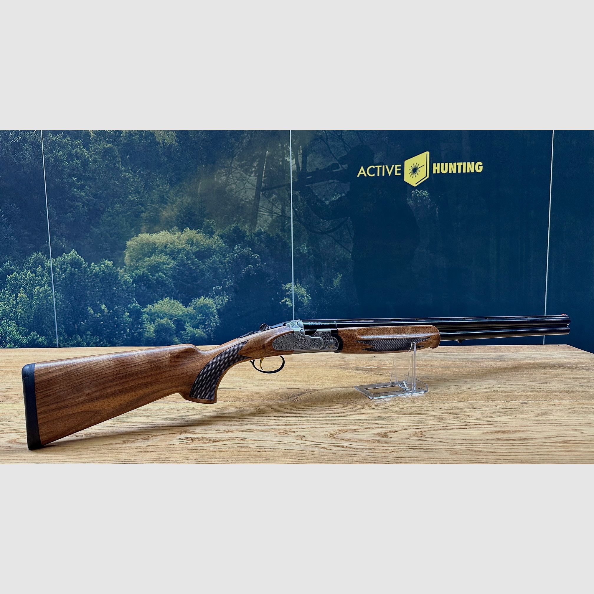 Brenner Black BF20 Premium Silver / 12/76 / LL 71cm / Walnut wood stock / Arabesque engraving