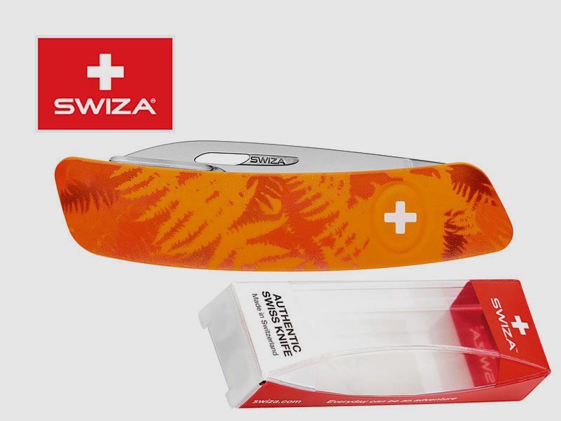 SWIZA Schweizer Messer FILIX D01 CAMO FARN ORANGE, Edelstahl 440, 6 Funktionen, Korkenzieher
