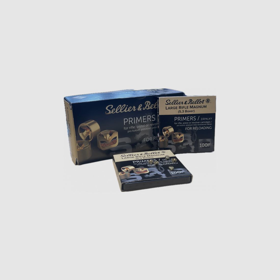 SELLIER & BELLOT CAPSULAS - RIFLE MAGNUM GRANDE 5,3 - BOXER - 1000 PIEZAS