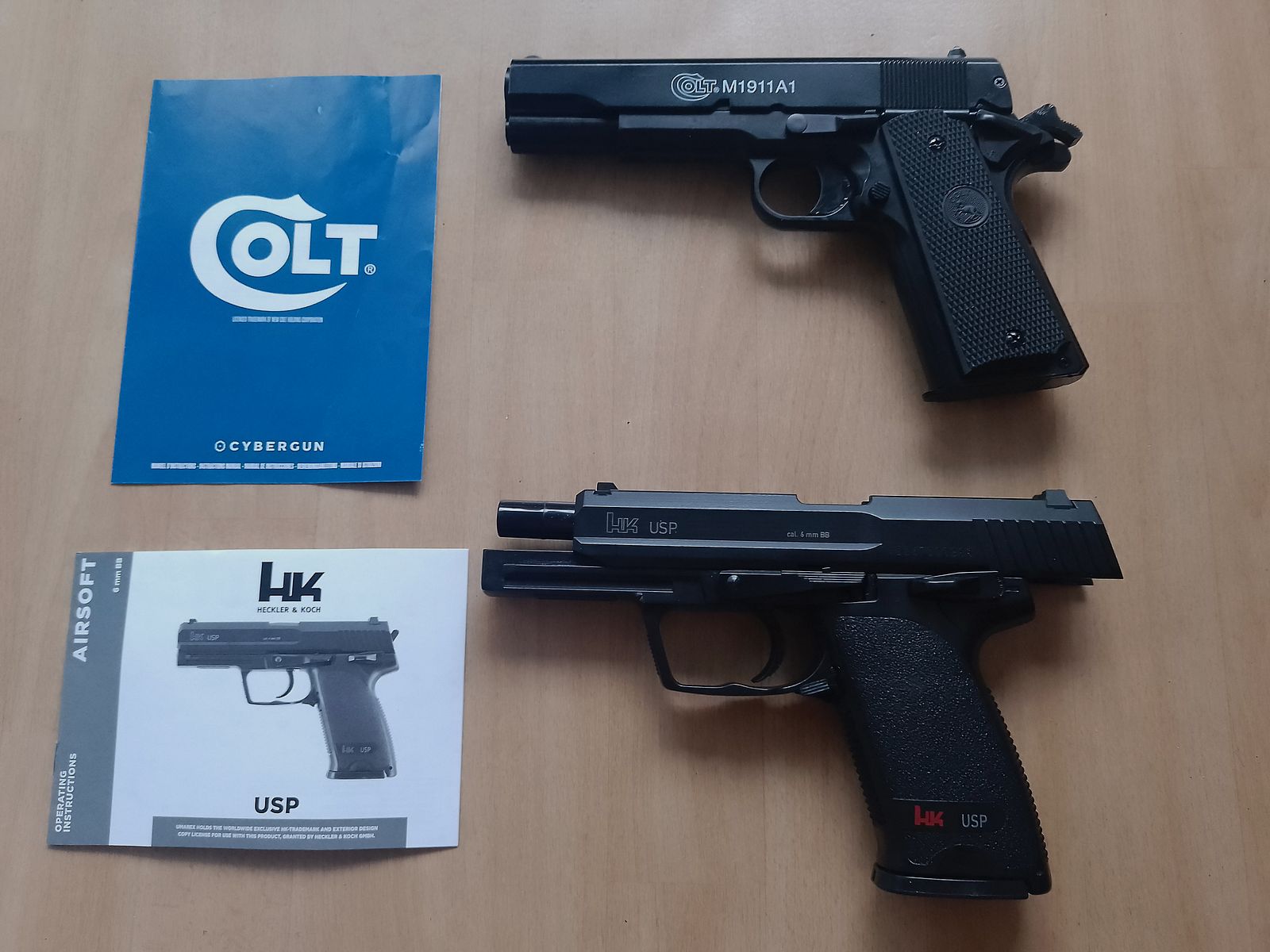 Colt 1911  &  HK USP 6mm Federdruck Airsoft 