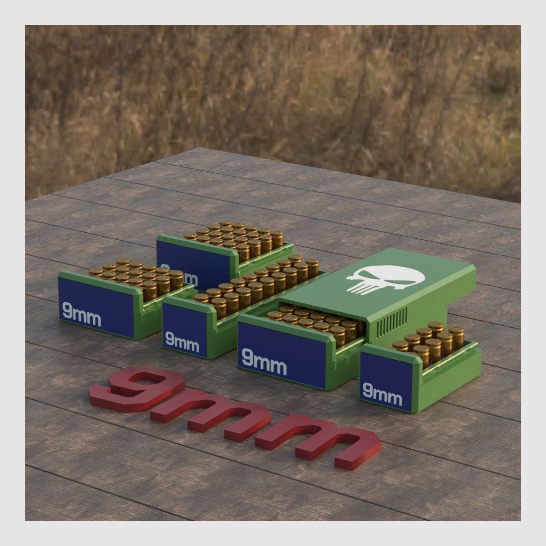 Filamelt Munitionsbox / Ammo Box 9x19mm Para / Luger – Patronenbox für 50 Schuss, Made in Germany
