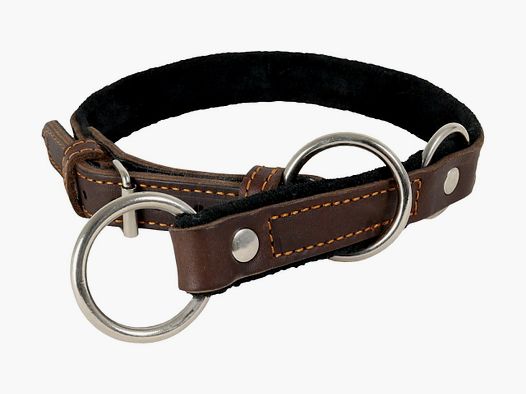 AKAH Zug-Stopp Halsband aus Öl Leder