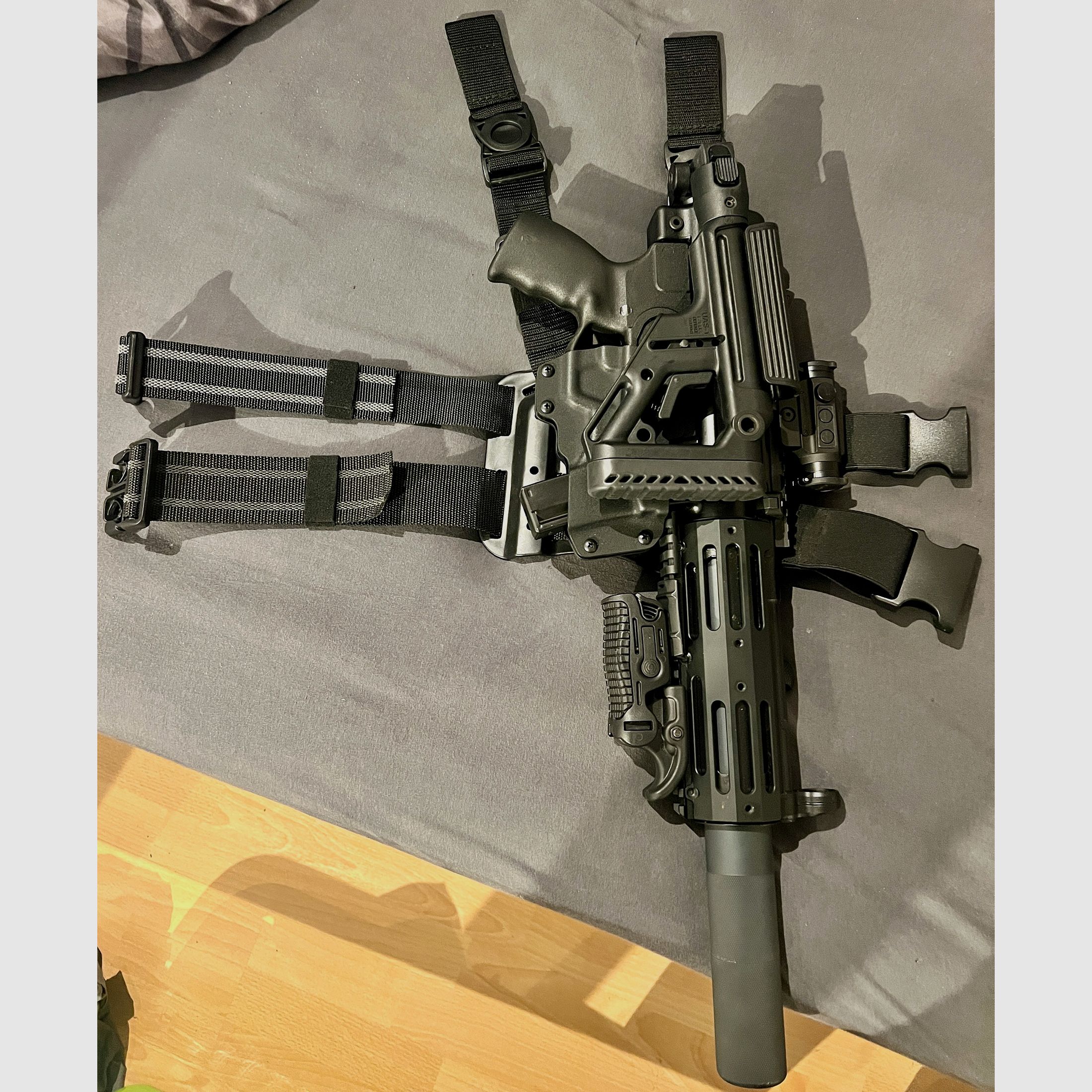 Zeldzaam MP5 beenholster – MP5 / MP5K / MKE T94 / SP5 / SP5K / SP89 – Kydex Nylon Tactisch