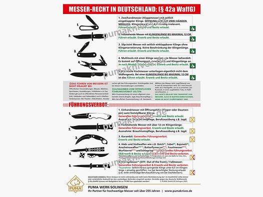 Legge sui coltelli in Germania 2025 - Poster A3