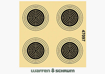 Braun Network Trainingsscheiben für Luftgewehr 4 Spiegel mit allen Ringen, nummeriert Format: 12x12cm