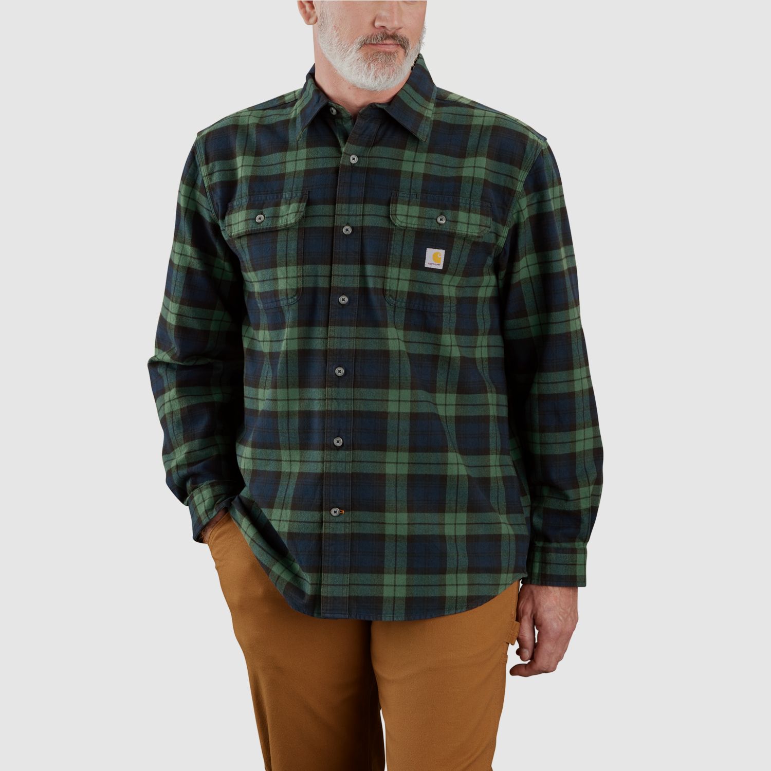 Carhartt checkered flannel shirt, men's, Frosted Balsam, S