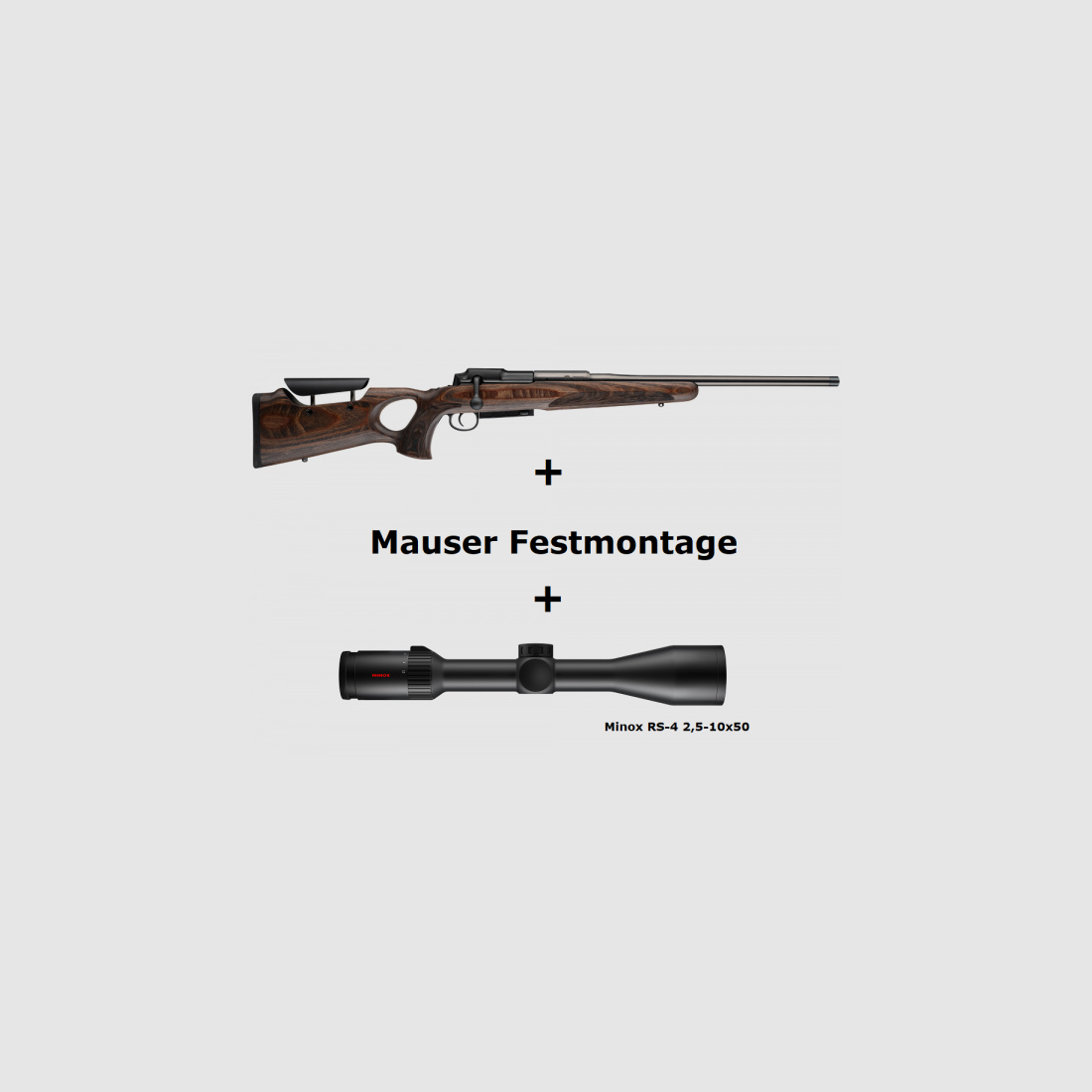 Mauser M25 Max + Minox RS4 2,5-10x50 + Montage + ... Komplettpaket