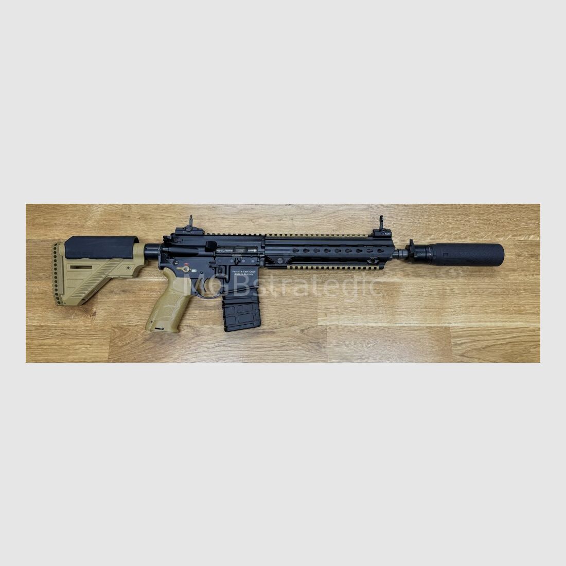 Heckler & Koch MR223 A3 Slim-Line 11" Lauf - halbautom. Büchse .223Rem MGBs Sondermodell black/RAL Edition inkl. Schalldämpfer B&T AG Print X RBS I Compact QDN 223 FDE - flow through - zivile Version HK416 / G95K / G38 G95A1 / G95KA1 / mit Upgrades