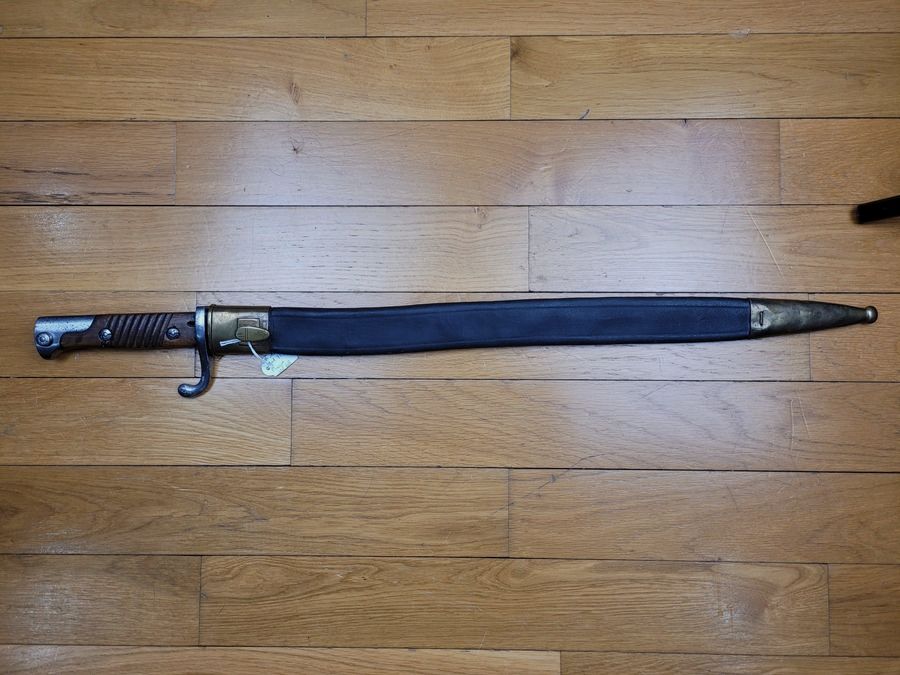 Sehr seltene deutsche Bajonett Modell 71/98 – Klinge Preußen W 68 – „Clauberg + Chevalier in Rüstung“ – TBE, Bild 1 von 16