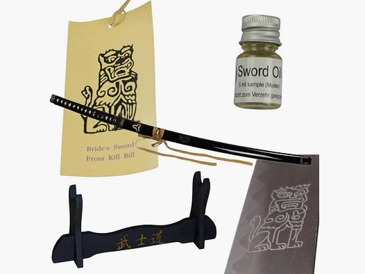 Kill Bill Samuraischwert Katana Metall Klinge Schwert der Braut mit Schwertständer und Zubehör