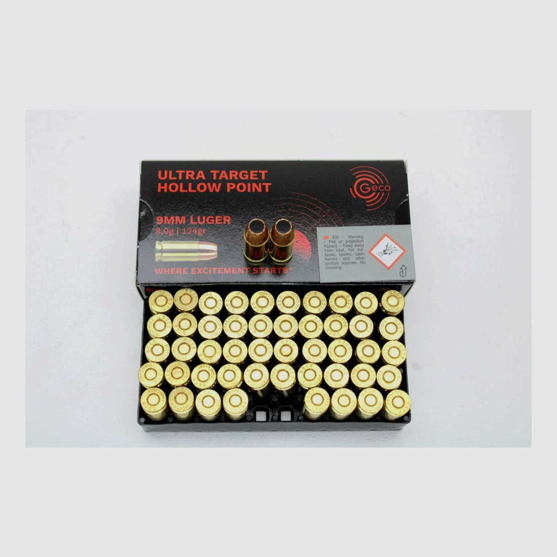 Geco 9mm Para 124gr. UTHP Ultra Target Hollow Point GERMAN MANUFACTURE - 9mm Luger 9mm Para 9 Para