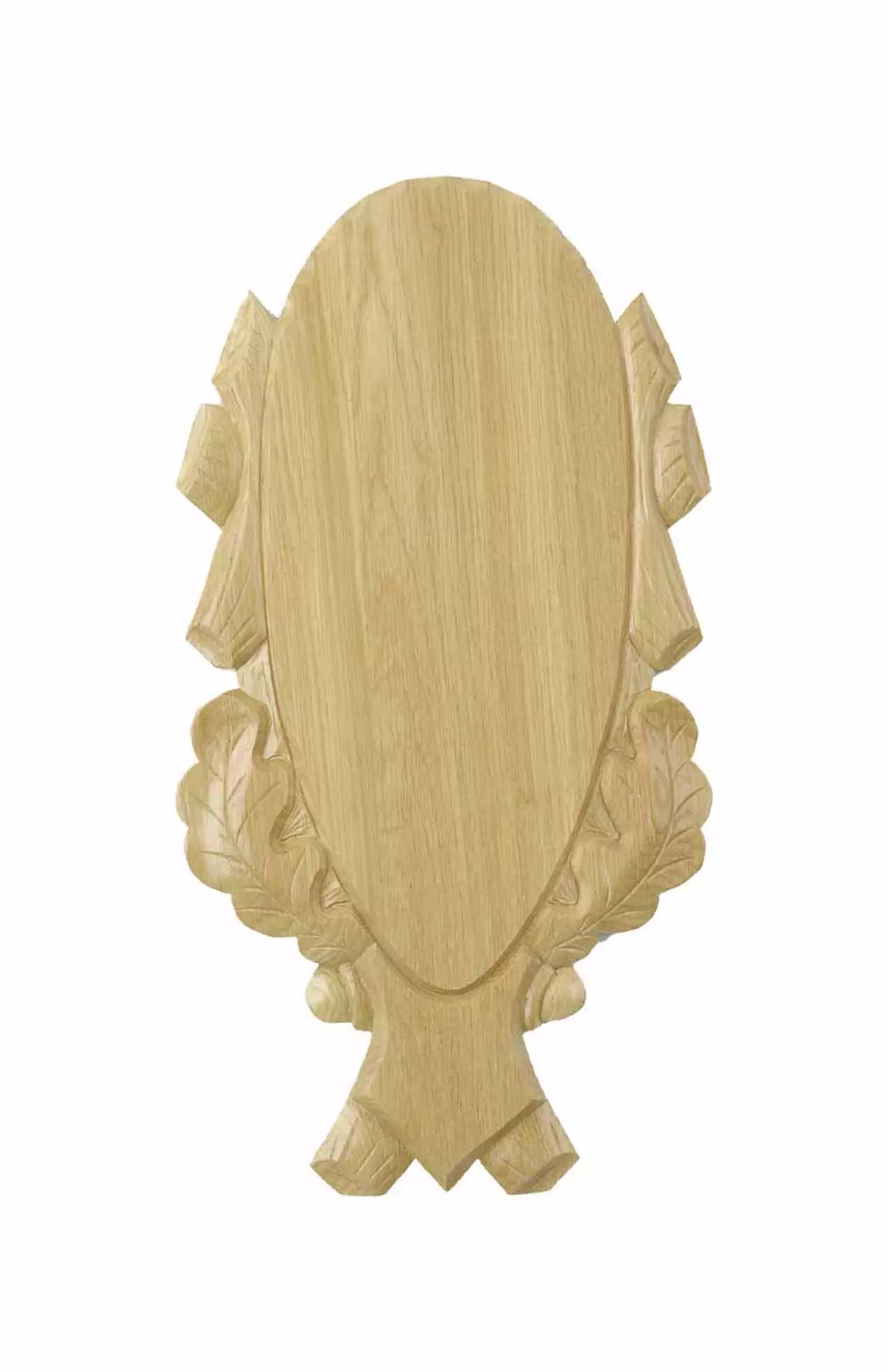 Écu de cerf sculpté en chêne - 53x23 clair, image 2 sur 2