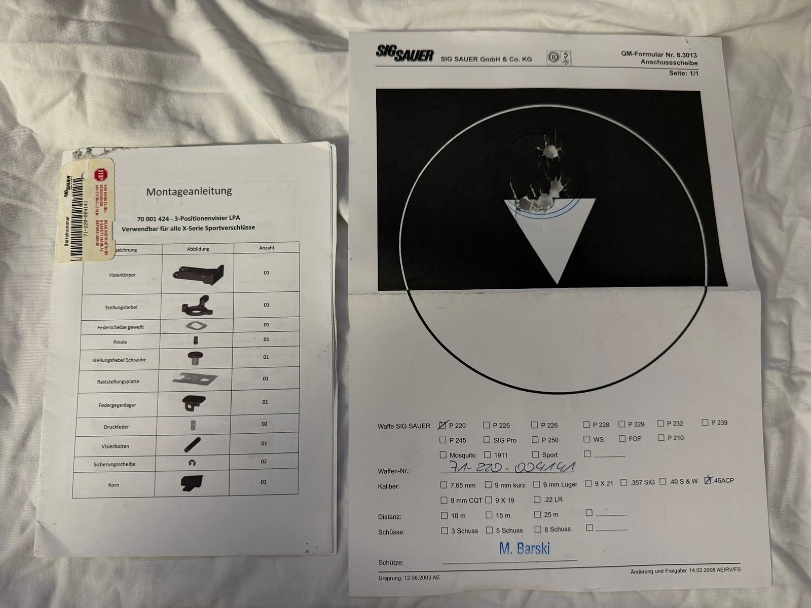 Sig Sauer P220 X-Six X6 PPC .45ACP / .45Auto
