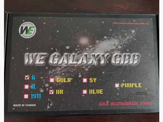 WE Galaxy GBB Gas Airsoft Pistol Black 6mm BB