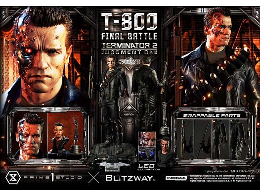 Terminator 2 Museum Masterline Series Statue 1/3 T-800 Final Battle Deluxe Bonus Version 75 cm | 42952