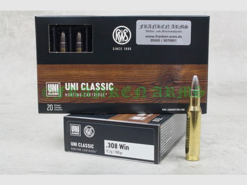 RWS UNI Classic .308 Win. 180gr. 11,7g 20 Stück 2119196