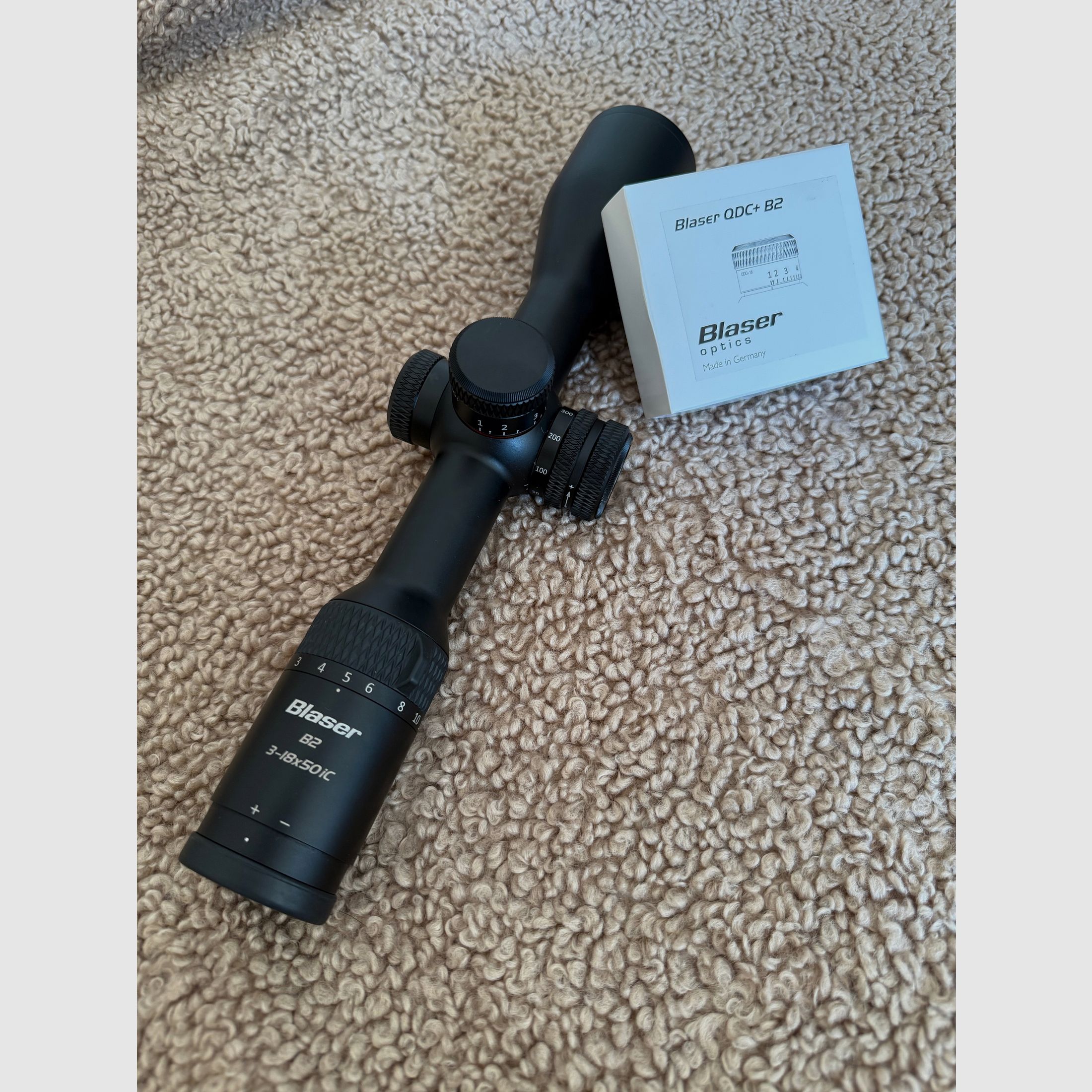 Blaser B2 3-18x50 IC S QDC - with ballistic turret and rail