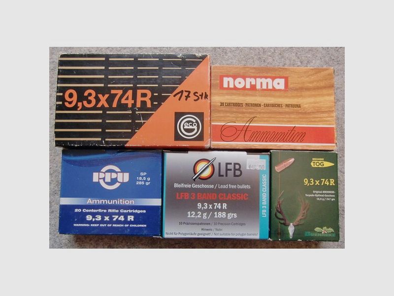 MUNITION: 77 PATRONEN KAL. 9,3x74R, AB LAGER LIEFERBAR!!!