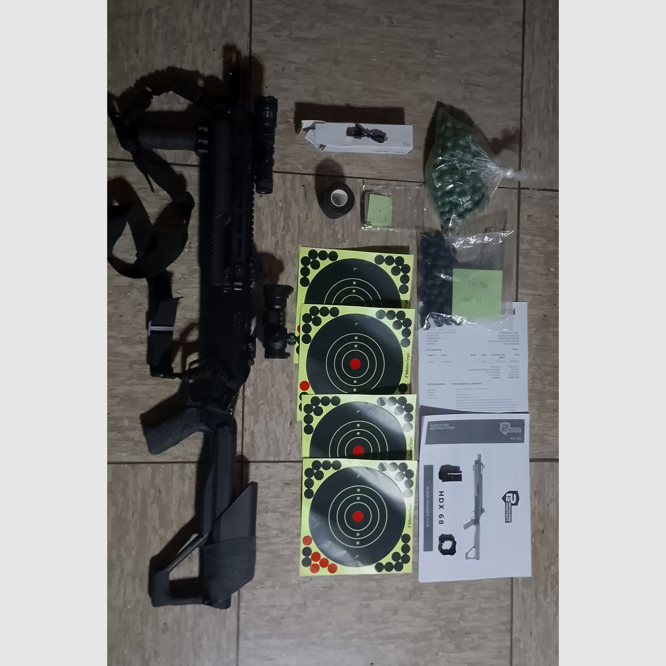 T4E RAM Shotgun Hdx68 Set Pumpgun cal .68 Zielfernrohr Tragegurt Paintballs Kit neuwertig