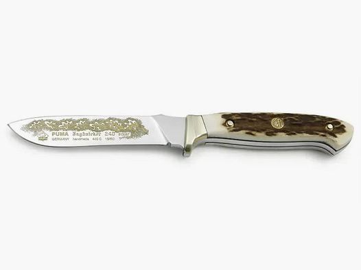 PUMA hunting knife 240 with inlaid gold etching